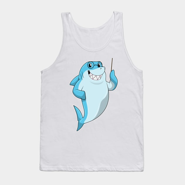 Shark as Teacher with Pointer Tank Top by Markus Schnabel